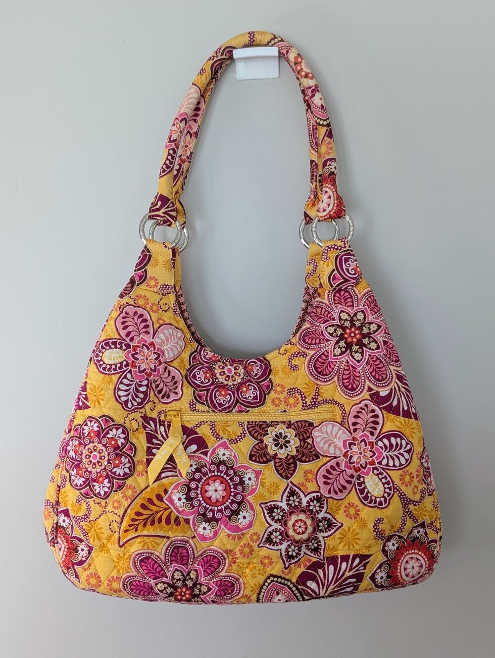 Vera Bradley Purse Retired Bali Gold Pattern Handbag Shoulder Bag Hobo Carry on